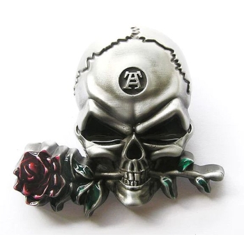 Czaszka z różą skull klamra 3D (id: 2384)
